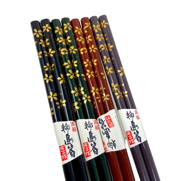 Authentic Japanese, Colorful Floral Chopsticks. New Set of Four - Picture 1 of 5